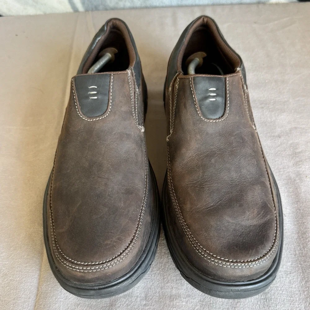 Size 12 - Skechers Men's Segment‎ The Search Slip-On Leather Loafers Brown 64261